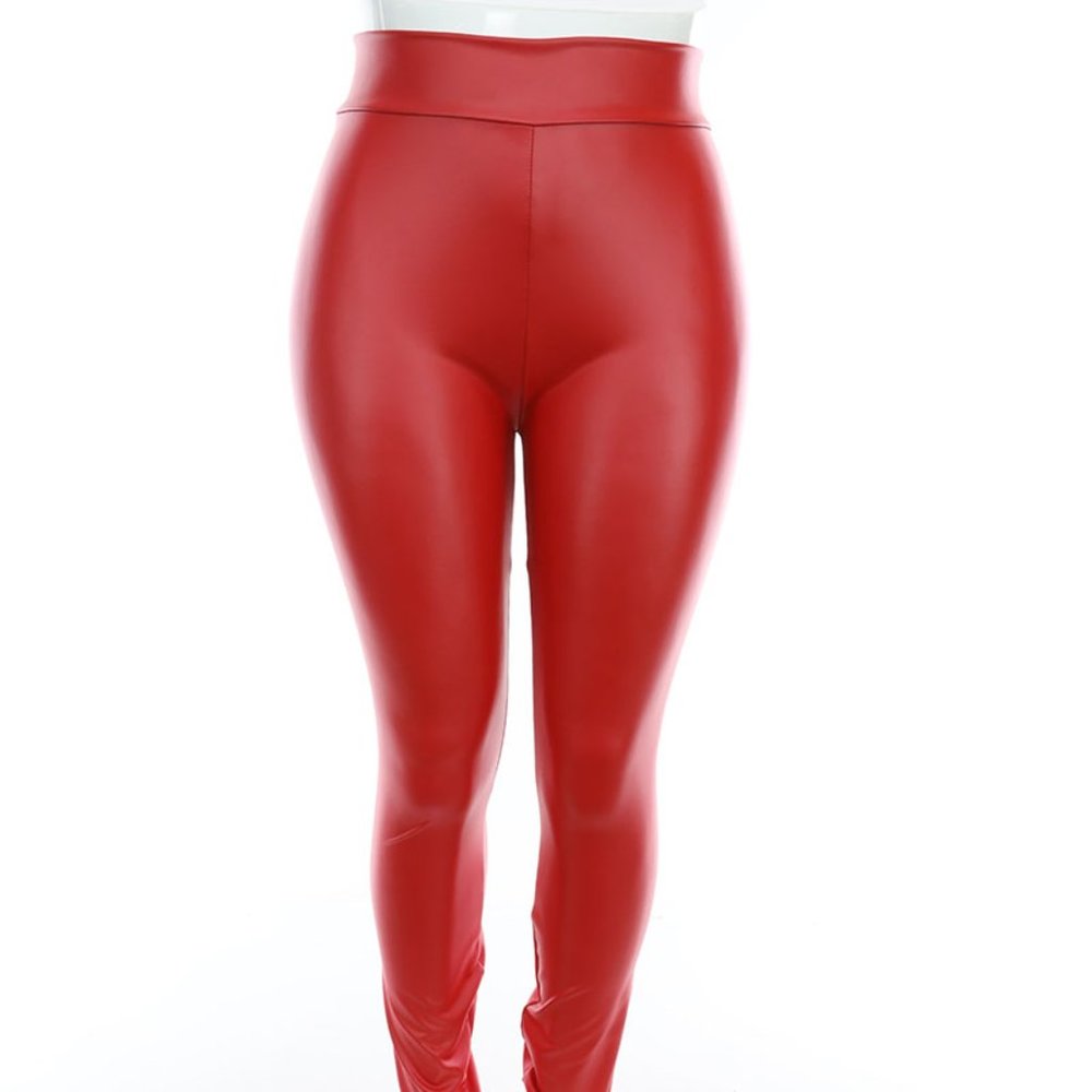 USA MADE HIGH WAISTED BEAUTIFUL WOMEN LEATHER LEGGING PANTS  PLUS SIZE XL,2X,3X